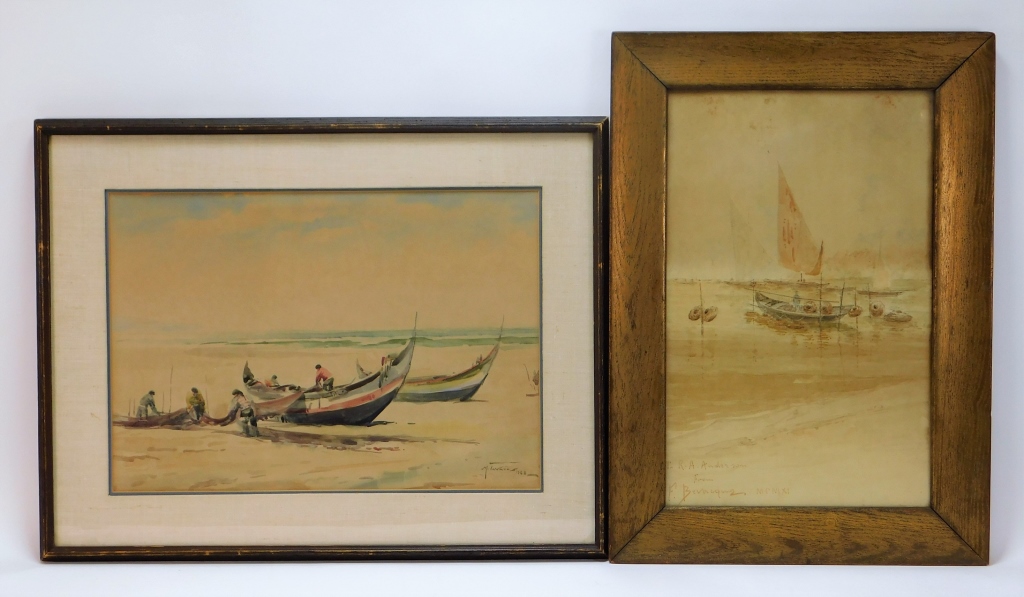 Appraisal: PC EUROPEAN NAUTICAL MARITIME BOAT WC PAINTINGS Italy Portugal th