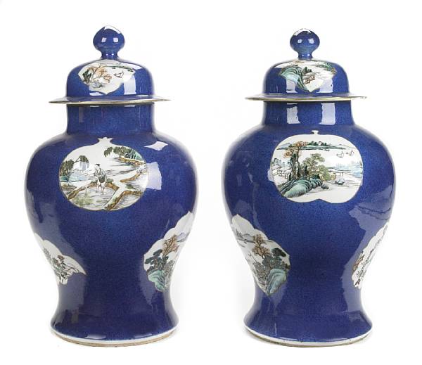 Appraisal: A pair of Chinese porcelain covered vases height in diameter