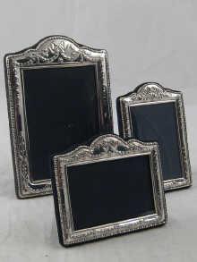 Appraisal: Three modern silver photo frames largest x cm