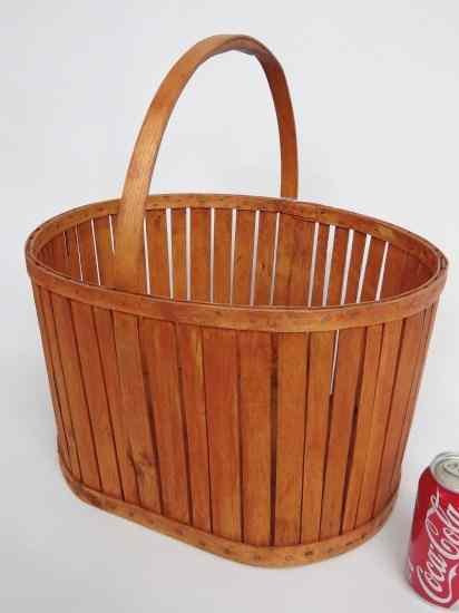 Appraisal: C ' s wooden carrier basket in original paint ''