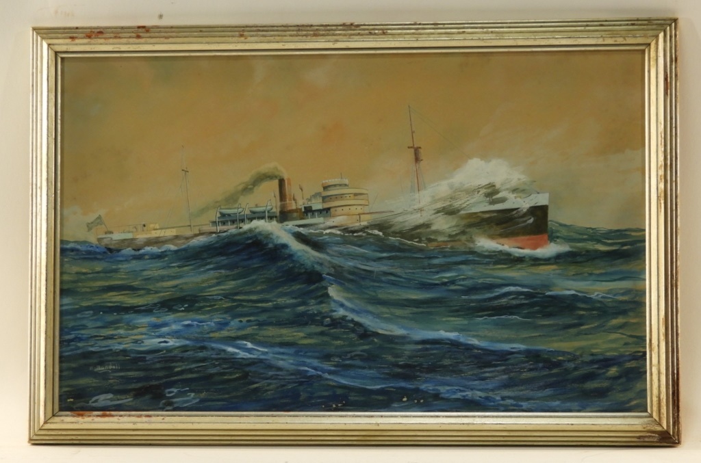 Appraisal: WALLACE RANDALL WC MARITIME SHIP PAINTING United States th CenturyMaritime