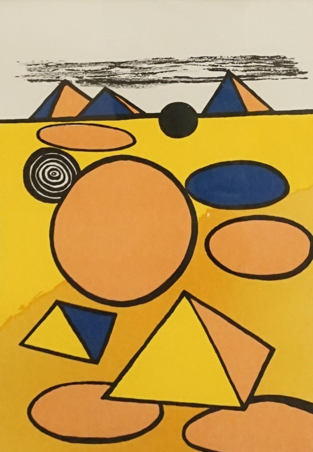 Appraisal: AFTER ALEXANDER CALDER PYRAMIDS AND CIRCLES SIGNED LITHOGRAPH IN COLOR