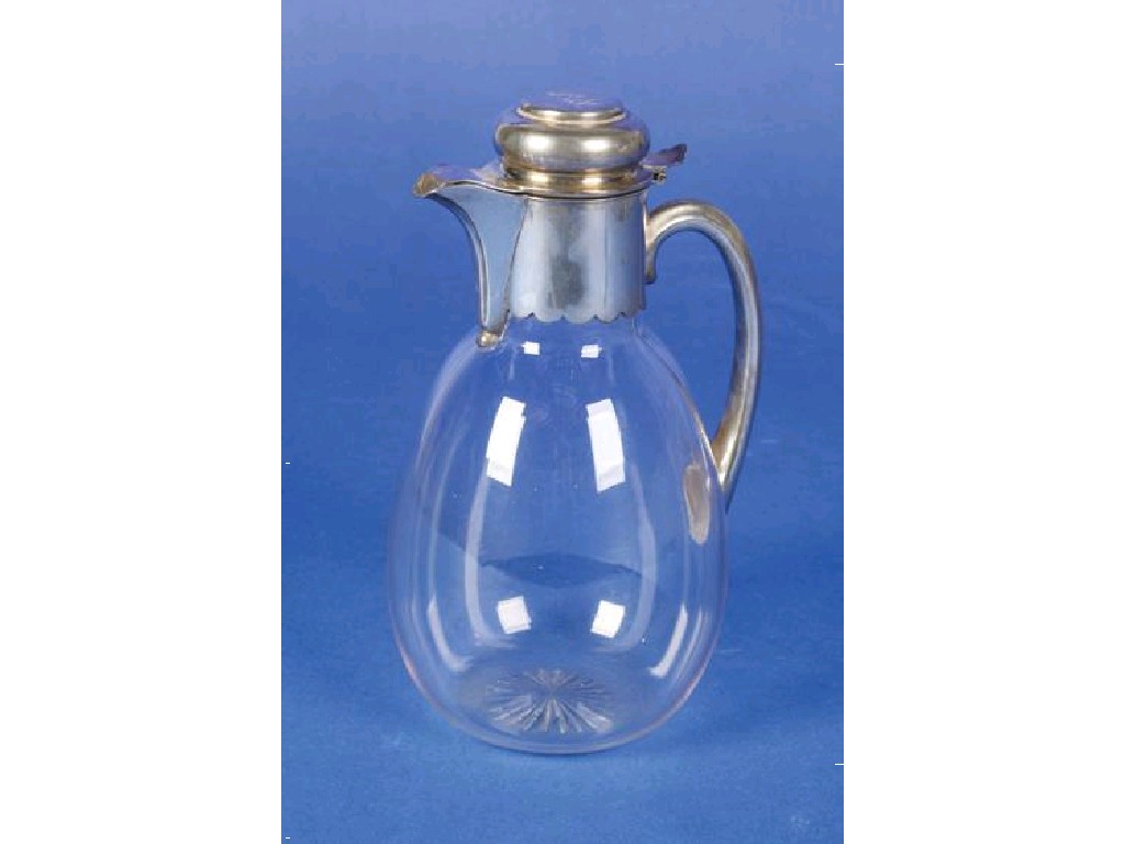 Appraisal: A LATE VICTORIAN CLARET JUG of circular tapering form with