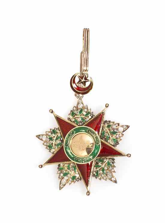 Appraisal: A Bronze Gold Diamond and Polychrome Enamel '' nd Class