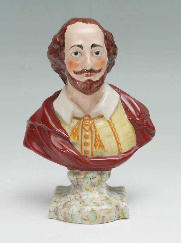 Appraisal: STAFFORDSHIRE BUST DEPICTING WILLIAM SHAKESPEARE Measures '' tall CONDITION General