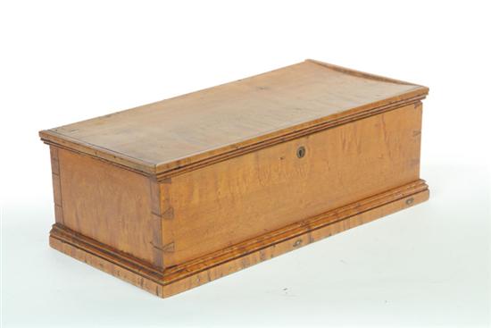 Appraisal: DOCUMENT BOX American th century curly and bird's-eye maple Dovetailed