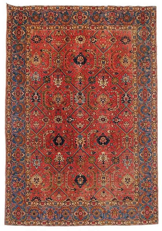 Appraisal: Persian Carpet mid th century probably Mahal bright pinkish red