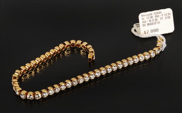 Appraisal: A diamond line bracelet by Dianoor set along the length