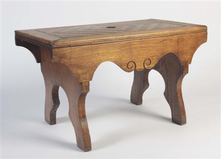 Appraisal: A th century oak creepie stool the top inlaid with