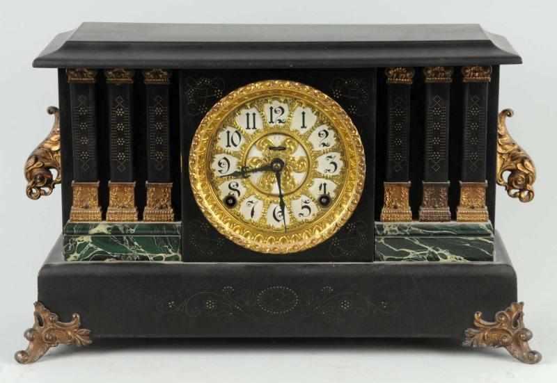 Appraisal: Ingraham Mantle Clock Description Working Beautiful clock with nice brass