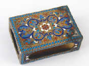 Appraisal: A Russian standard silver cloisonne enamelled matchbox cover maker F