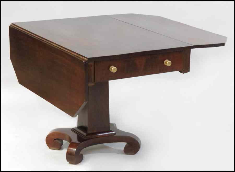 Appraisal: EMPIRE STYLE MAHOGANY DROP LEAF TABLE H '' W ''