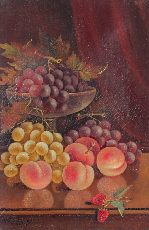 Appraisal: ACADEMIC STILL LIFE OF FRUIT SIGNED PAINTING BY WAINWRIGHT S