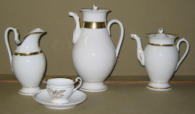 Appraisal: OLD PARIS STYLE PORCELAIN DESSERT SET Assembled white glazed with