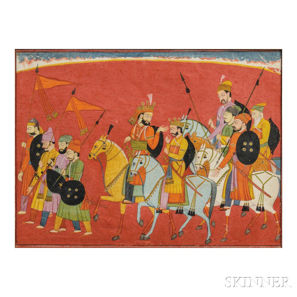 Appraisal: Miniature Painting of Sisupala and his Retinue India Garhwal th