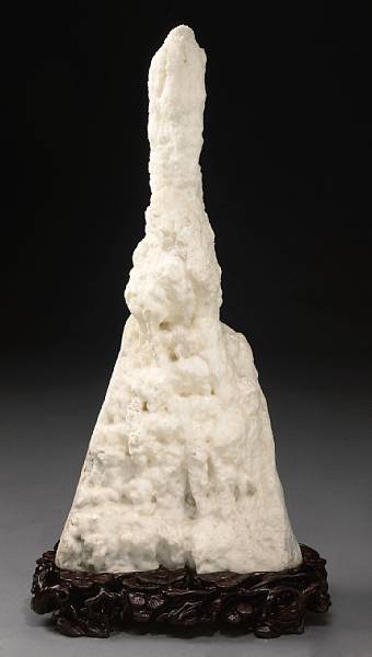 Appraisal: Calcite Stalactite on Stand China Evoking the subtly sparkling whiteness