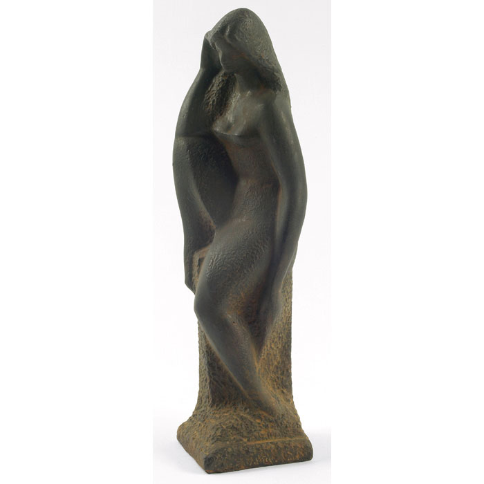 Appraisal: Vincent Glinsky American - Seated Nude c painted marble h