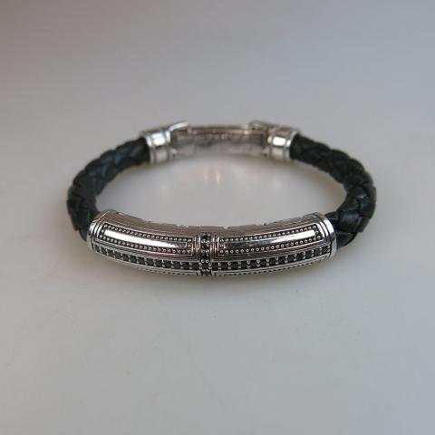 Appraisal: Thomas Sabo Sterling Silver And Leather Rebel at Heart Bracelet