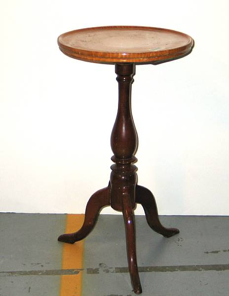 Appraisal: A Chippendale tiger maple and cherry tripod table circa height