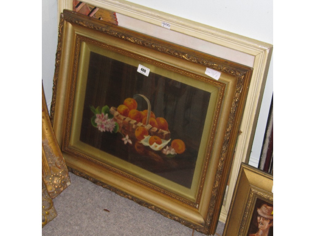 Appraisal: Lot comprising an oil on canvas still life and a