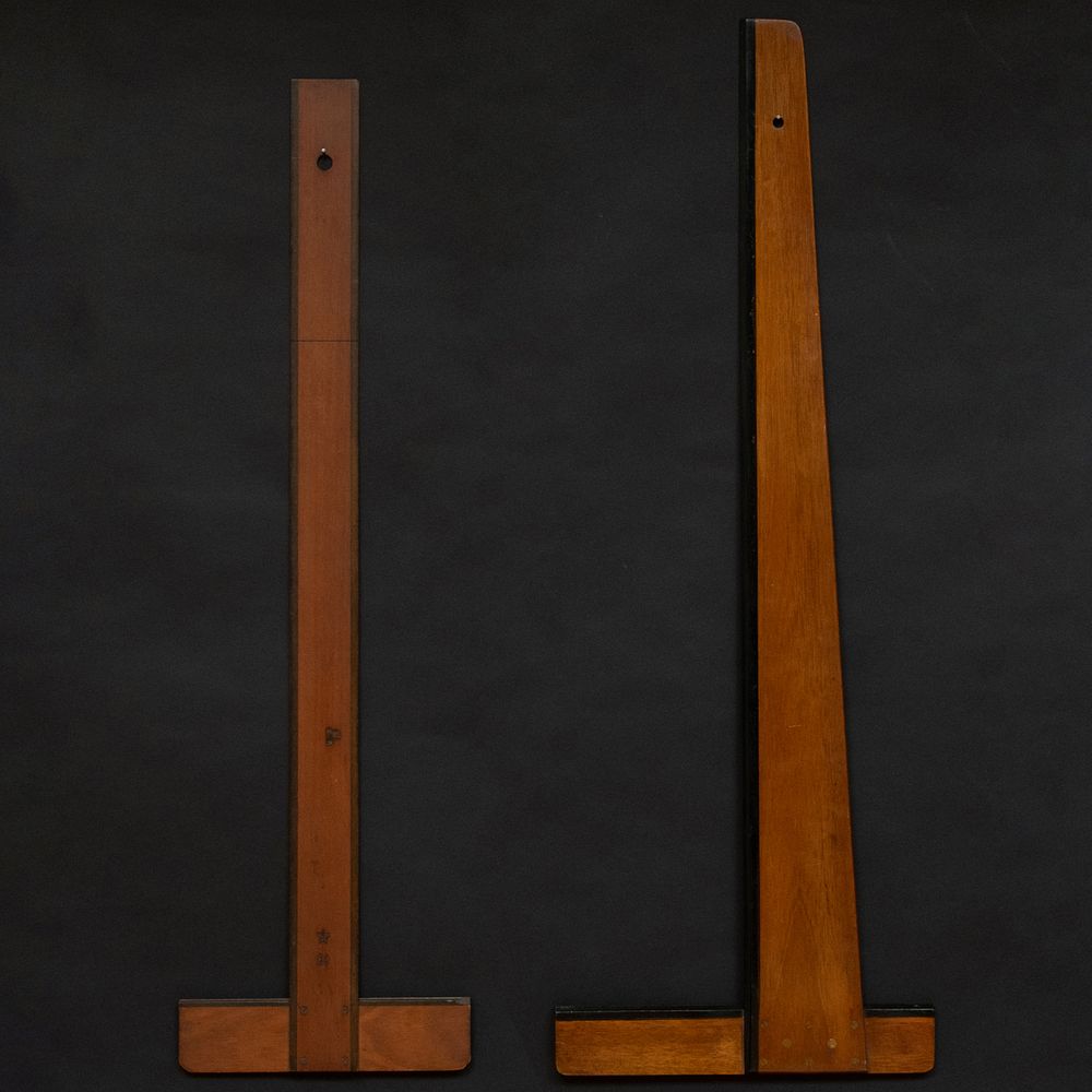 Appraisal: Pair of Fruitwood and Ebonized T-Squares x in the largest