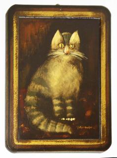 Appraisal: charming Peter Ompir - painting of a cat on an