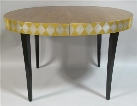 Appraisal: WHIMSICAL PAINTED OVAL DINING TABLE th century the oval top