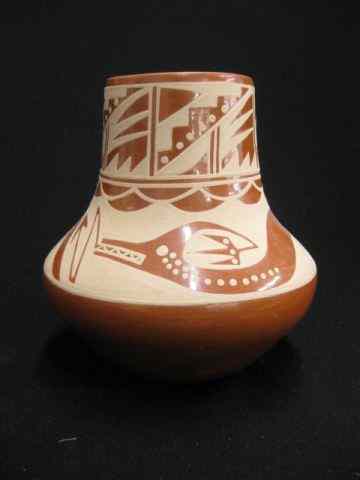 Appraisal: Indian Pottery Vase serpent and geometric designs signed '' excellent