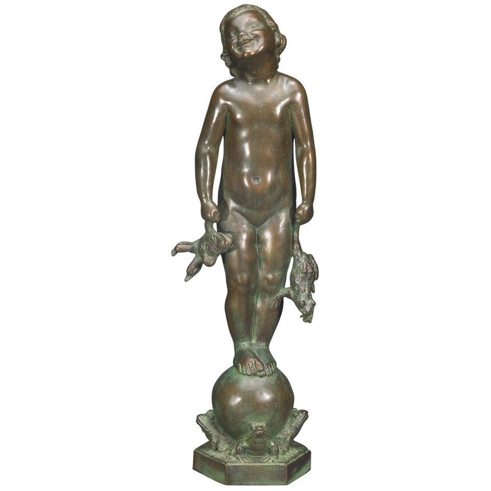 Appraisal: Edith Barretto Stevens Parsons American - FROG BABY patinated bronze