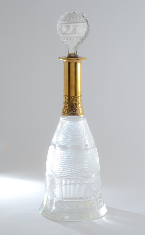 Appraisal: MOSER EMBOSSED GILT DECORATED CRYSTAL DECANTER Embossed gilt decorated neck