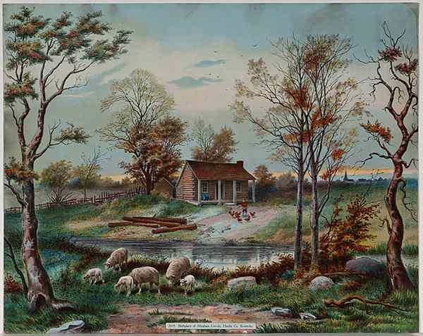 Appraisal: Political Americana - Lincolniana Birthplace of Abraham Lincoln Chromolithograph ''