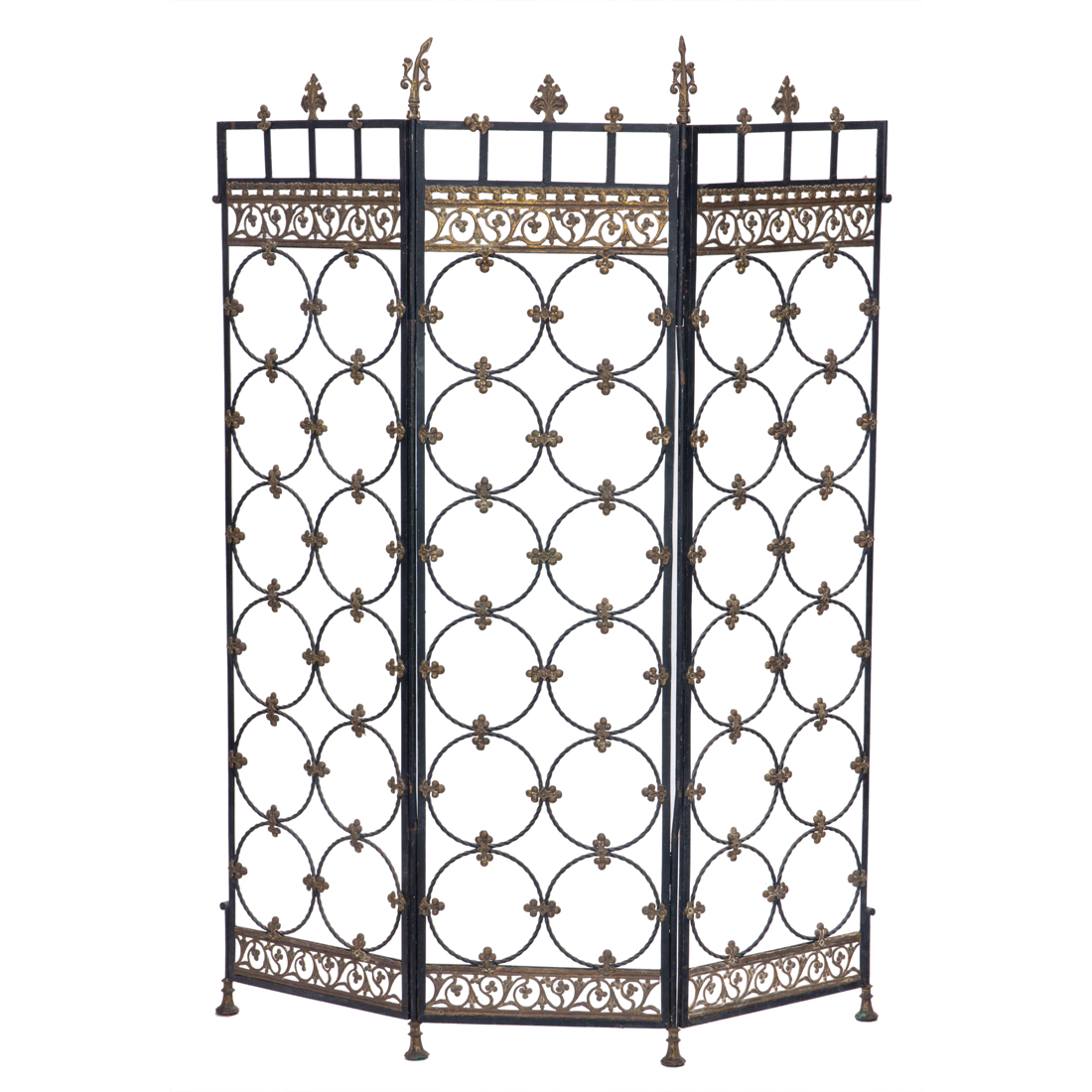 Appraisal: SPANISH REVIVAL PARTIAL GILT AND EBONIZED SCREEN FROM THE ESTATE