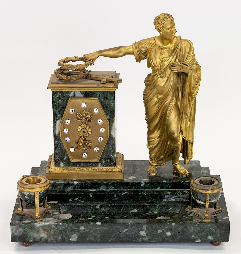 Appraisal: A FRENCH GRANITE AND ORMOLU-MOUNTED DESK SET LATE TH CENTURY