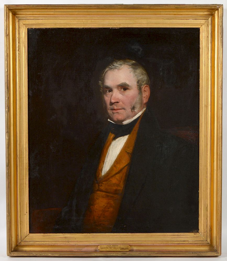 Appraisal: John Mason of Camberwell Portrait by Sluce Continental portrait oil