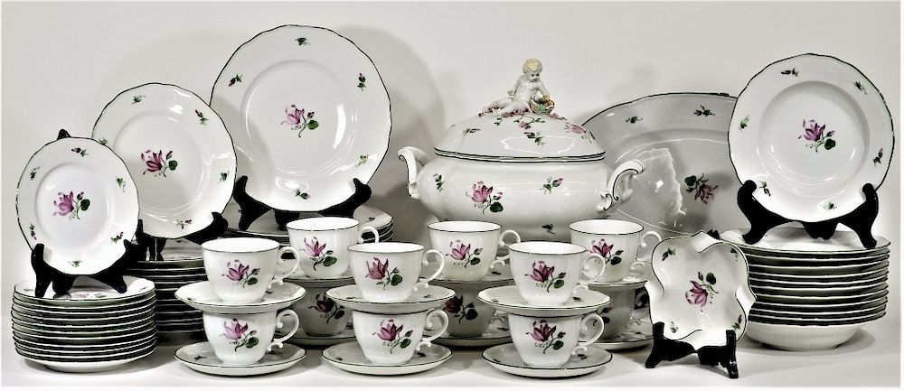 Appraisal: PC Wien Augarten Porcelain Dinner Service Set Austria Circa Includes