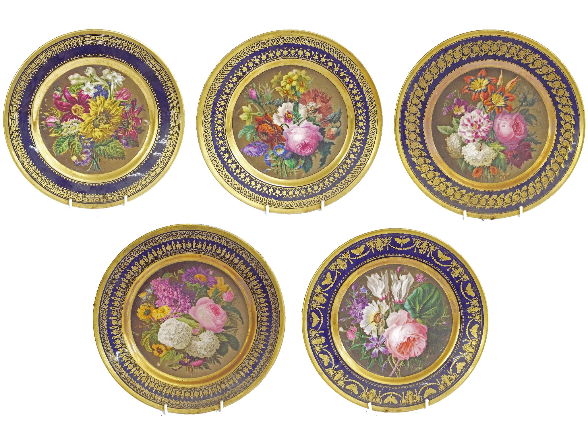 Appraisal: Fine set of five Darte Freres French porcelain cabinet plates