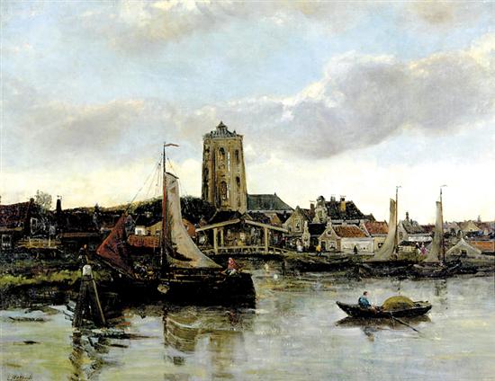 Appraisal: Charlotte Pothuis Dutch - WATERWAYS OF LONDEN HOLLANDoil on canvas