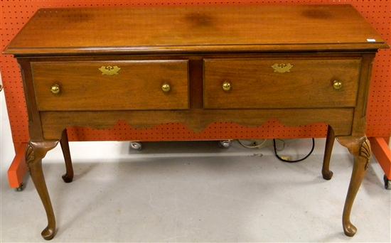 Appraisal: Sideboard Queen Ann-style with oblong top over two tandem drawers