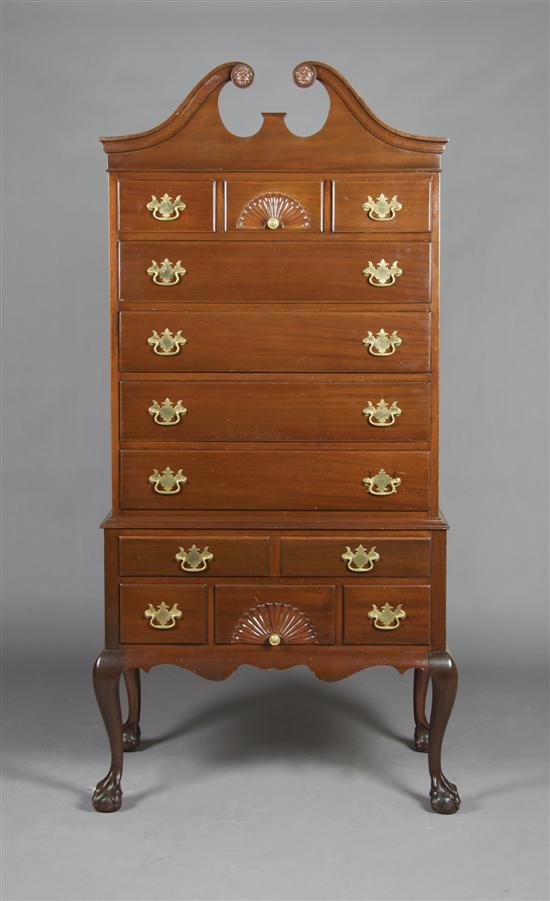 Appraisal: A Chippendale Style Mahogany Highboy Height inches