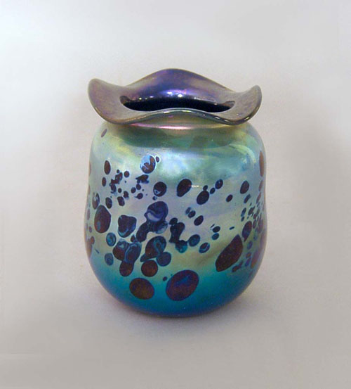 Appraisal: Lava art glass vase h