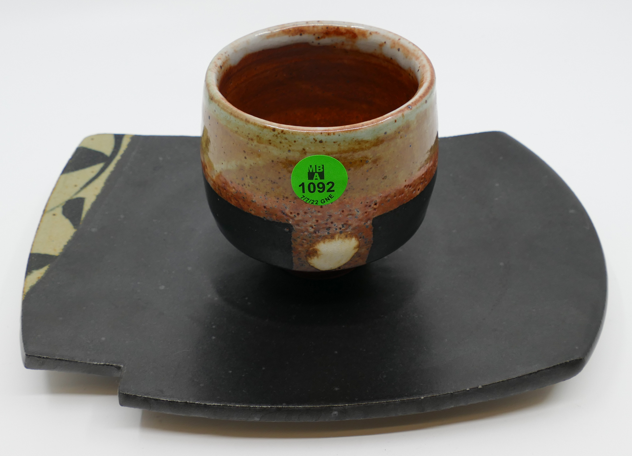 Appraisal: pc Sequoia Miller Studio Pottery Tea Cup and Tray ''