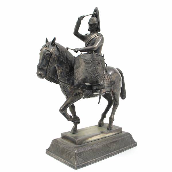 Appraisal: An Italian standard silver equestrian military drummer as a commemorative