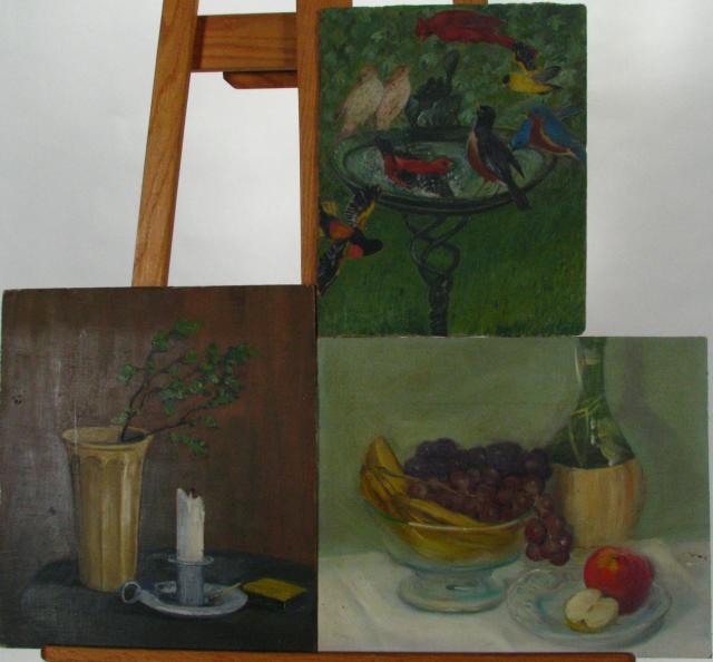 Appraisal: Three Mae Dilliner Lowes IN - Oil on Board Paintings