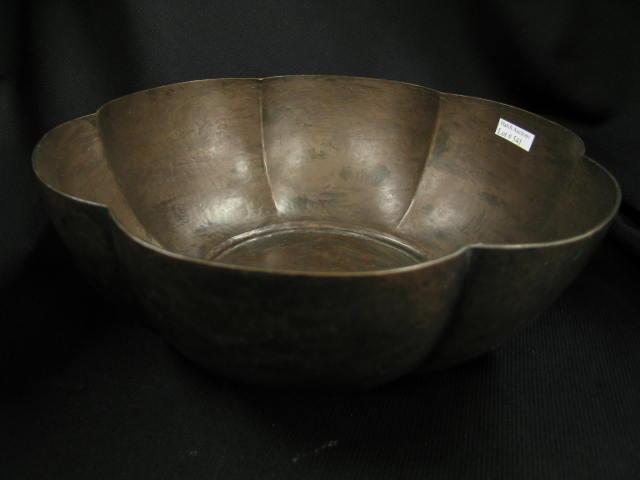 Appraisal: Dirk Van Earp Arts Crafts Copper Bowl handhammered lobed design