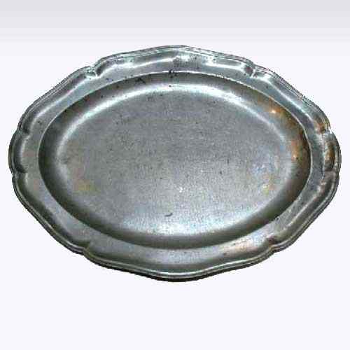 Appraisal: A French Provincial Pewter Oval Platter th century marked on