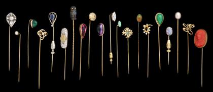 Appraisal: Group of twenty stick pinsOf varying form and karat some