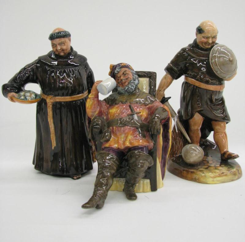 Appraisal: Group of three Royal Doulton porcelain figures including Friar Tuck