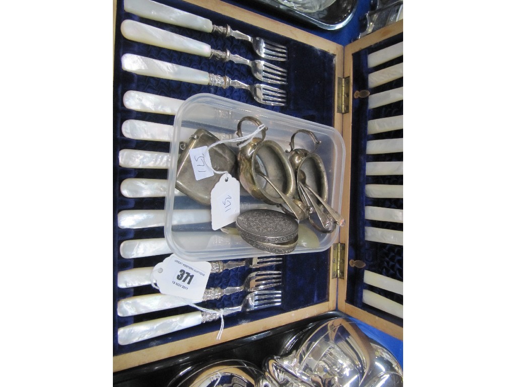 Appraisal: Tray lot of EP - part dessert cutlery silver vesta