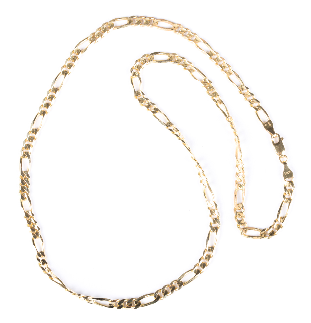 Appraisal: A Figaro Chain Link Necklace in K Gold in L