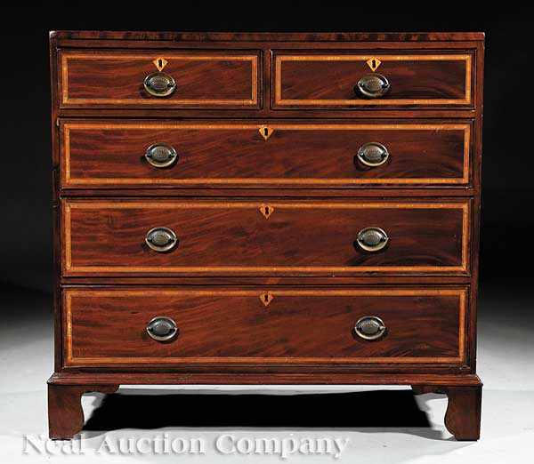 Appraisal: An English Inlaid Mahogany Chest of Drawers early th c